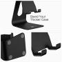 Adjustable Cell Phone Stand - ToBeoneer Phone Holder, [Update Version] Multi Angle Thicker Dock Compatible with Samsung iPhone X 8 7 6 6s Plus Charging, Home Office Desk Accessories - Black