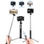 Mpow Selfie Stick Tripod, All in 1 Portable Extendable Selfie Stick with Bluetooth Remote & Fill Light, Compatible iPhone 11/11PRO/XS Max/XS/XR/X/8P/7P, Galaxy S20/S10/S9/S8 Gopro/Small Camera, Black
