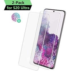 S20 Ultra Screen Protector for Samsung Galaxy S20 Ultra No Bubbles Case Friendly Tempered Glass Clear 2-Pack
