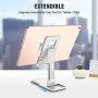 2020 Upgrade Cell Phone Stand, Double Extension Miracase iPad Stand for Desk, Adjustable Desk Phone Holder Compatible with iPhone 11 Xs Xr X 8 Plus SE, All Tablet, White