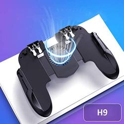 Bluetooth Game Controller, H9 Six Finger Game Controller Gamepad Trigger Shooting Free Fire Cooling Fan Gamepad Joystick for iOS for Android Mobile Phone-Charging Fan-