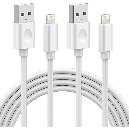 KerrKim iPhone Charger, Lightning Cable 2 Pack 6 Feet Fast Charging High Speed Connector Data Sync Transfer Lightning to USB A Charger Cable Compatible with iPhone Xs Max/X/8/7/Plus/6S/6/SE/5S/iPad