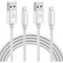 KerrKim iPhone Charger, Lightning Cable 2 Pack 6 Feet Fast Charging High Speed Connector Data Sync Transfer Lightning to USB A Charger Cable Compatible with iPhone Xs Max/X/8/7/Plus/6S/6/SE/5S/iPad