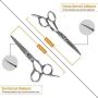 Qucey 4CR Stainless Steel Grooming Scissors Kit for Dogs, Professional Curved, Thinning, Straight Scissors with Comb, Nail Clipper and Nail File 7 in 1 Grooming Shears for Dogs and Cats