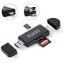 COCOCKA Micro SD Card Reader, 3-in-1 USB 2.0 Memory Card Reader OTG Adapter for PC/Laptop/Smart Phones/Tablets