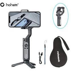Hohem iSteady X Smartphone Gimbal Stabilizer 259g Ultra-Light Weighted 280g Payload Selfie Stick Mode Low-Angle Shooting Mode Moment Mode, Black