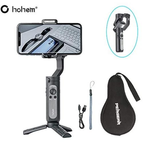 Hohem iSteady X Smartphone Gimbal Stabilizer 259g Ultra-Light Weighted 280g Payload Selfie Stick Mode Low-Angle Shooting Mode Moment Mode, Black