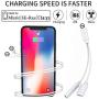Headphones Adapter for Phone Charger Dongle 3.5mm Jack AUX Audio Cable Adaptor Music & Charging for Phone XR/8/8Plus/10/7/7Plus/X/XS Splitter Aux Adapter Earphone Converter Support iOS 12 or Higher