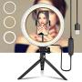 10” Ring Light with Tripod Stand and Phone Holder, Brokuca Selfie Ring Light USB LED Ringlight for Makeup/Live Streaming/YouTube Video/Photography, Compatible with iPhone/Android