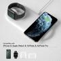 PZOZ 2 in 1 10W Wireless Charger Station Dock with Apple Watch Charging Stand for Series 5/4/3/2, Compatible for iPhone AirPods Pro Accessories Office Travel (Not Included Apple Watch Charger) (White)
