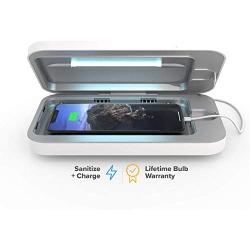 PhoneSoap 3 UV Smartphone Sanitizer & Universal Charger | Patented & Clinically Proven UV Light Disinfector | (White)