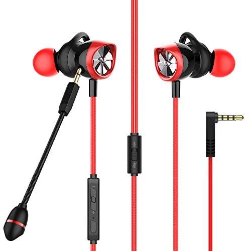 Earbuds with Microphone in Ear Gaming Earbuds Stereo HiFi Surround & Volume Control with 3.5mm Earphones for Laptop, Computer, PC, Cellphone, Nintendo Switch & PS4