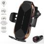 Wireless Charger Car Touch Sensing Automatic Retractable Clip Fast Charging Compatible for iPhone Xs Max/XR/X/8/8Plus Samsung S9/S8/Note 8