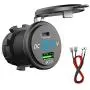 PD Type C USB Car Charger Socket and QC 3.0 Quick Charger 12V/24V Car Power Outlet Waterproof Socket 64W Dual USB Charger Socket Power Delivery 36W for Motorcycle Marine Boat RV ATV (Type C+ QC3.0(G)) PD Type C USB Car Charger Socket and QC 3.0 Quick Charger 12V/24V Car Power Outlet Waterproof Socket 64W Dual USB Charger Socket Power Delivery 36W for Motorcycle Marine Boat RV ATV (Type C+ QC3.0(G))