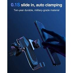 VANMASS Cell Phone Holder for Car, Auto Clamp Car Mount for iPhone, Car Phone Mount with Expansion Tray Mounted on Dashboard/Ventilation Hole Fits Most Phones with Heavy Case and All Smartphones