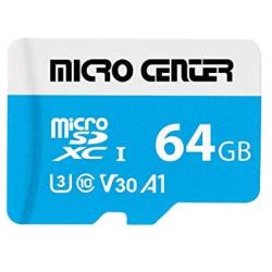 Micro Center Premium 64GB microSDXC Card UHS-I Flash Memory Card C10 U3 V30 4K UHD Video A1 Micro SD Card with Adapter (64GB)