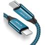 USB C to USB C 60W Charging Cable, JSAUX[2 Pack 6.6ft] USB Type C Charger Cord Compatible with Samsung Galaxy S20 S20+ S20 Ultra Note 10 Plus A80, Google Pixel 2/3/3a/4 XL, iPad Pro 2018 etc-Green