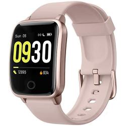 Willful Smart Watch for Men Women 2020 Version IP68 Waterproof, Fitness Tracker Heart Rate Monitor Sport Digital Watch, Smartwatch for Android Phones and iOS Phones Compatible iPhone Samsung (Pink)