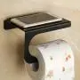 Alise Toilet Paper Holder Tissue Holders Thickened SUS304 Stainless Steel Paper Storage with Mobile Phone Storage Shelf,One-Piece Design,Matte Black Alise Toilet Paper Holder Tissue Holders Thickened SUS304 Stainless Steel Paper Storage with Mobile Phone Storage Shelf,One-Piece Design,Matte Black
