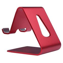 Cell Phone Universal Desk Stand Compatible with All Mobile Smart Phone,Heavy Duty But Elegant, High End Look (Red)