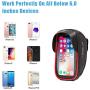 Emoly Bike Phone Mount Bags - Premium Bicycle Front Frame Bag, Waterproof Bike Pouch Bag with Headphone Hole for Smartphone Below 6 inch - Red
