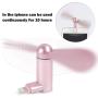iPhone Fan, Portable Aluminum Alloy Shell Lightning Plugs Mini Cooler Rotating Fan for iPhone (Rose Gold)