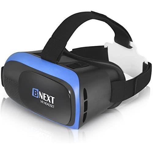 VR Headset Compatible with iPhone & Android Phone - Universal Virtual Reality Goggles - Play Your Best Mobile Games 360 Movies with Soft & Comfortable New 3D VR Glasses | Blue | w/Eye Protection