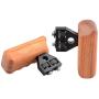 CAMVATE DSLR Wooden Handle Grip with Connector for DV Video Camera Cage(1 Pair)