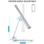 Foldable Cell Phone Stand, OMOTON Adjustable Aluminum Desktop Phone Holder Cradle Dock Compatible with iPhone Se 2/11 Pro Max/11 Pro/11, Samsung Note 10 Plus/S20 and Other Devices (4-9.7"), Silver
