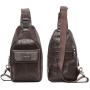 Mens Sling Bag Genuine Leather Chest Shoulder Backpack Cross Body Purse for Men And Women