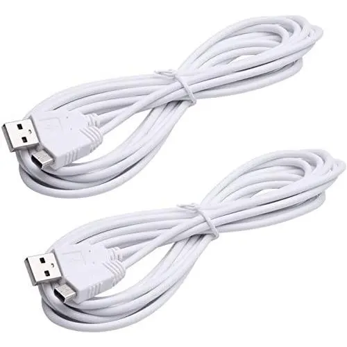 USB Charging Cable 10 Feet Gamepad 2 Pack USB Charger Power Cable Cord for Nintendo Wii U Gamepad Controller