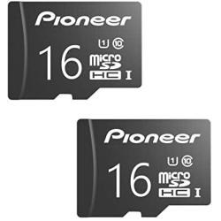 Pioneer microSD Classic with Adapter - C10, U1, Full HD Memory Card (2 Pack) (16G (2pack))