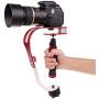 AFUNTA Pro Handheld Video DSLR Camera Stabilizer Steady Compatible GoPro Cannon Nikon Sony Camera Cam Camcorder DV Smartphone up to 2.1 lbs with Smooth Pro Steady Glide -Red/Silver/Black