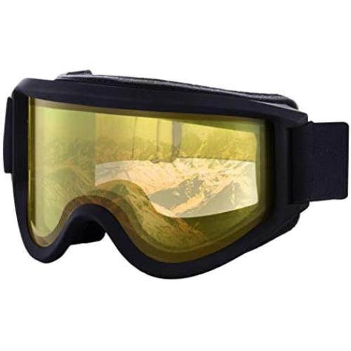 Ski & Snowboard Goggles - OTG Snow Glasses for Skiing, Snowboarding & Outdoor Winter Sports - Snowmobile Gear with Anti-Fog Dual-Layer Cylindrical Lens & UV400 Protection - Fits Men, Women & Youth