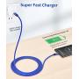USB C to USB C 60W Charging Cable, JSAUX[2 Pack 6.6ft] USB Type C Charger Cord Compatible with Samsung Galaxy S20 S20+ S20 Ultra Note 10 Plus A80, Google Pixel 2/3/3a/4 XL, iPad Pro 2018 etc-Blue