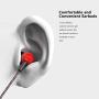 Earphones,OARIE in-Ear Headphones Stereo Earbuds with Microphone for iPhone, iPod, iPad, Samsung (Red)