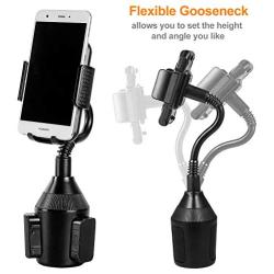 Cup Phone Holder for car Universal Adjustable Gooseneck Portable Cup Holder Car Mount for iPhone X / 8/8+ / 7/7 Plus / 6/6+, Samsung