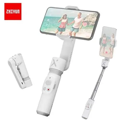 Zhiyun Smooth-X Phone-Gimbal-Stabilizer, Extendable Foldable 2-Axis-Selfie-Stick for iPhone Xs Max Huawei P20 with Face Tracking, Gesture Control(White) Zhiyun Smooth-X Phone-Gimbal-Stabilizer, Extendable Foldable 2-Axis-Selfie-Stick for iPhone Xs Max Huawei P20 with Face Tracking, Gesture Control(White)