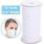 Elastic Bands for Sewing 1/4 inch 70Yards,TOOVREN Flat Elastic Cord/Elastic Rope/Bungee/White Heavy Stretch Knit Elastic String for Masks,Earloop,Goggle,DIY Sewing Crafts,Cuff,Wigs