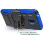 CasemartUSA Phone Case for [Nokia C2 Tennen/Nokia C2 Tava (Cricket Wireless)], [Refined Series][Blue] Shockproof Cover with Built-in Kickstand & Belt Clip Holster for Nokia C2 Tennen / C2 Tava
