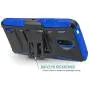 CasemartUSA Phone Case for [Nokia C2 Tennen/Nokia C2 Tava (Cricket Wireless)], [Refined Series][Blue] Shockproof Cover with Built-in Kickstand & Belt Clip Holster for Nokia C2 Tennen / C2 Tava