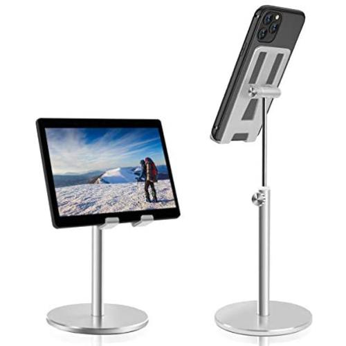 SLEYE Cell Phone Holder Tablet Stand Height and Angle Adjustable Desktop Phone Stand Sturdy All Aluminum Alloy Universal Phone Holder for Desk Compatible with 4"-10.5" Phones/iPad/Kindle/Tablet