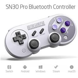 Mcbazel 8Bitdo SN30 Pro Bluetooth Wireless Controller for NS Switch/Windows/Android/Macos/Stream – with Mcbazel Storage Bag