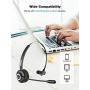 Bluetooth Headset, Newest V5.0 Sanfant Trucker Bluetooth Headset with Mic Noise Canceling & Flexible, 18-hrs Talk Time Office Wireless Headset, On-Ear Car Headset for Cell Phone/PC/Office/Car(Black)