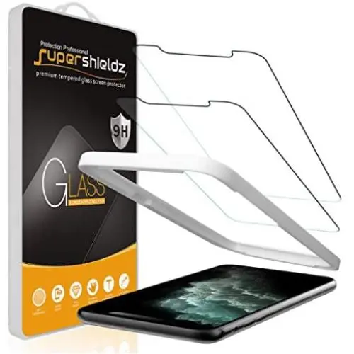 (2 Pack) Supershieldz for Apple iPhone X, iPhone Xs and iPhone 11 Pro (5.8 inch) Tempered Glass Screen Protector with (Easy Installation Tray), Anti Scratch, Bubble Free (2 Pack) Supershieldz for Apple iPhone X, iPhone Xs and iPhone 11 Pro (5.8 inch) Tempered Glass Screen Protector with (Easy Installation Tray), Anti Scratch, Bubble Free