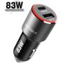 USB C Car Charger 83W, WOTOBEUS PPS PD 65W USB 18W QC3.0 Fast Car Phone Laptop Charger Adapter Mini Type C Quick Charge for iPhone SE/11/iPad/MacBook/ThinkPad/HP/Pixel/S8/S9/S10/S20/Note10Plus/Note9