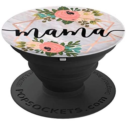 Mama In Rose Pink & Flowers PACM024e PopSockets Grip and Stand for Phones and Tablets