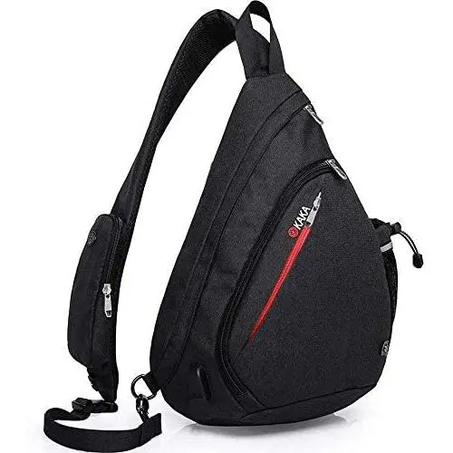 KAKA Sling Bag,Crossbody Backpack Shoulder Bag Travel With USB Charging Port KAKA Sling Bag,Crossbody Backpack Shoulder Bag Travel With USB Charging Port