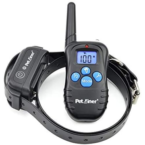 Petrainer Shock Collar for Dogs - Waterproof Rechargeable Dog Training E-Collar with 3 Safe Correction Remote Training Modes, Shock, Vibration, Beep for Dogs Small, Medium, Large