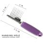 Poodle Pet Dematting Fur Rake Comb Brush Tool - with Long 2.5 Inches Steel Safety Blades for Detangling Matted or Knotted Undercoat Hair.